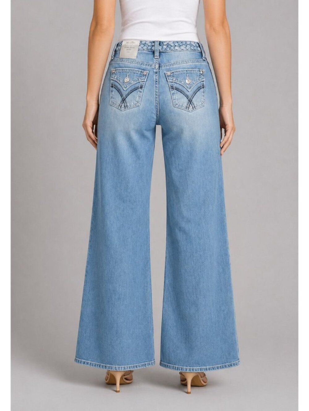 Miss Me High Rise Wide Leg Jeans Blue 26